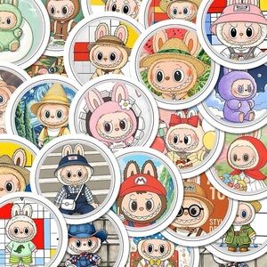 70PCs Labubu PVC Stickers-Cute Animal Character Stickers for Kids-Great Gift